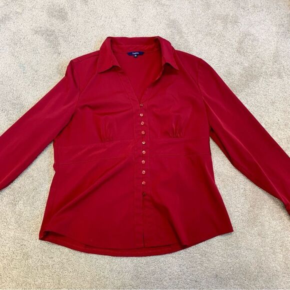 𝅺REITMANS red long sleeve button front dress shirt Sz XL - Picture 7 of 12